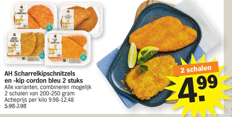 Promotie: Scharrelkipschnitzels en -kip cordon bleu