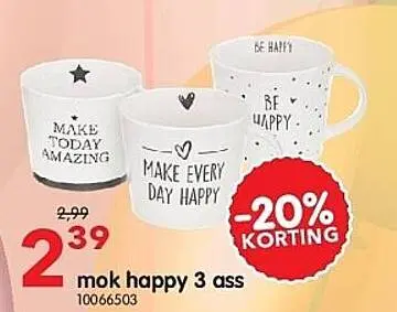 Promotie: mok happy 3 ass