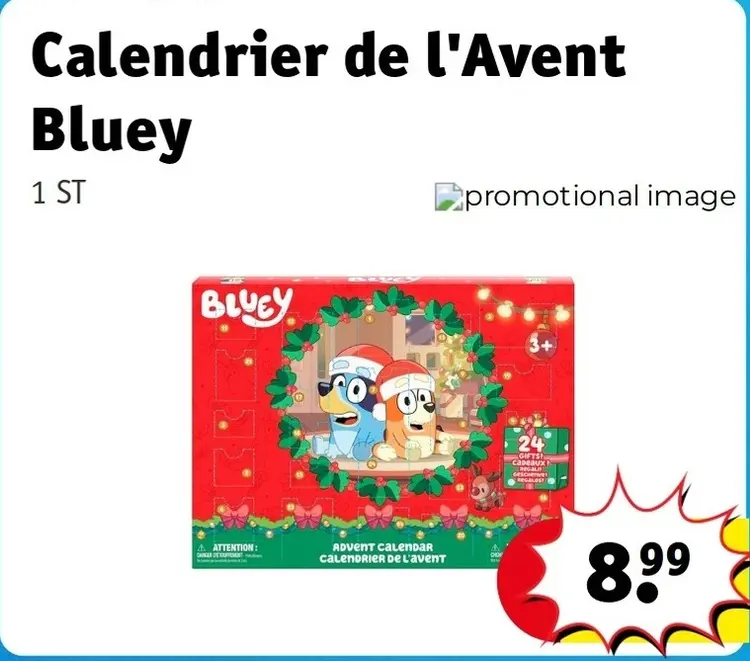 Offre: Calendrier de l'Avent Bluey