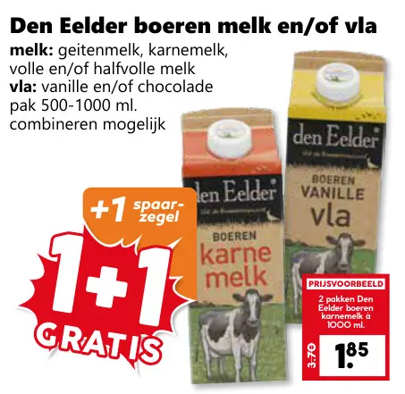 Aanbieding: Boeren melk en/of vla