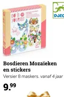 Promotie: Djeco Bosdieren Mozaïeken en stickers