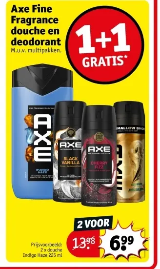 Promotie: Axe fine fragrance douche en deodorant
