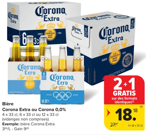 Offre: Bière Corona Extra ou Corona 0,0%