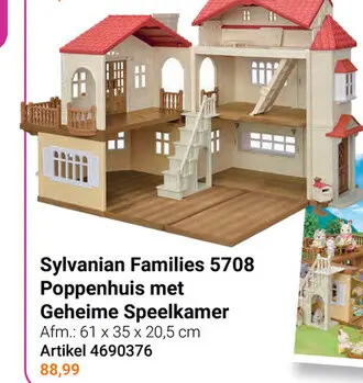 Aanbieding: Sylvanian Families 5708 Poppenhuis met Geheime Speelkamer