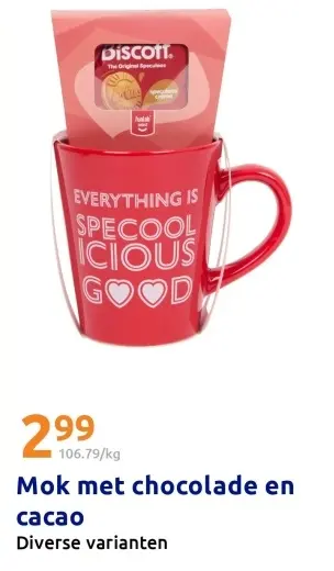 Promotie: Mok met chocolade en cacao