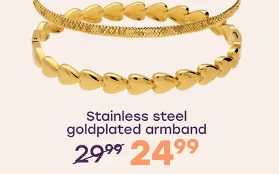 Aanbieding: Stainless steel goldplated armband