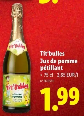Offre: Jus de pomme pétillant