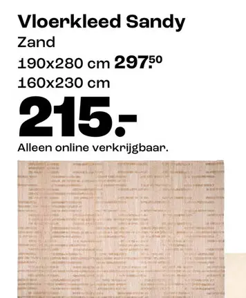 Promotie: Vloerkleed Sandy