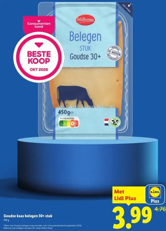 Aanbieding: Goudse kaas belegen 30+ stuk