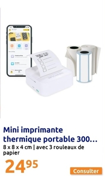 Offre: Mini imprimante thermique portable 300 DPI