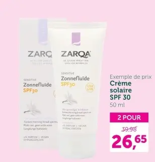 Offre: Crème solaire