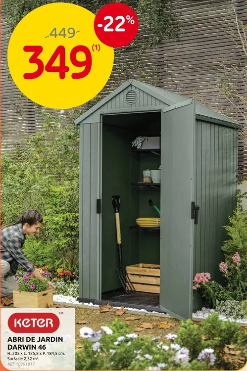 Offre: Abri de jardin Darwin 46