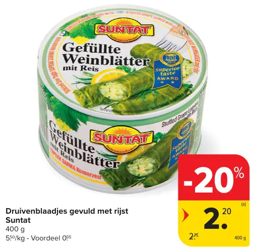 Promotie: Druivenblaadjes gevuld met rijst