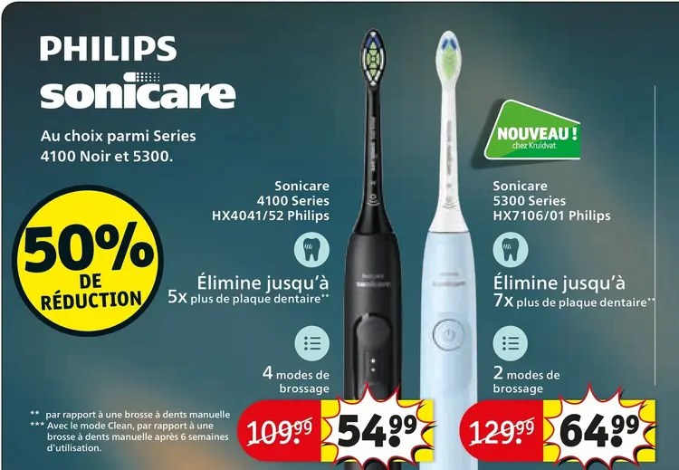 Offre: Sonicare Au choix parmi Series 4100 Noir et 5300