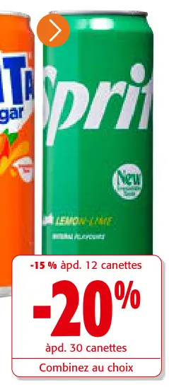 Offre: Sprite toutes les canettes 33 cl