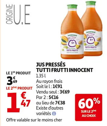 Promotie: Jus pressés tutti frutti