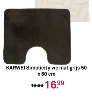Aanbieding: KARWEI Simplicity wc mat grijs
