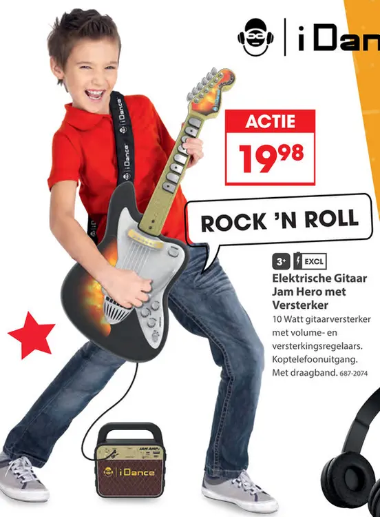 Aanbieding: Idance electrische gitaar Jam Hero + versterker