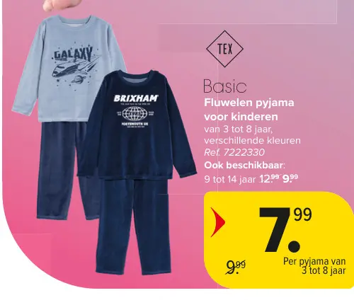 Promotie: Fluwelen pyjama voor kinderen