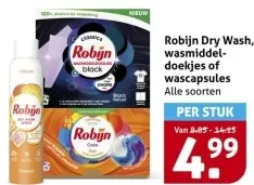 Aanbieding: Robijn Dry Wash, wasmiddel-doekjes of wascapsules