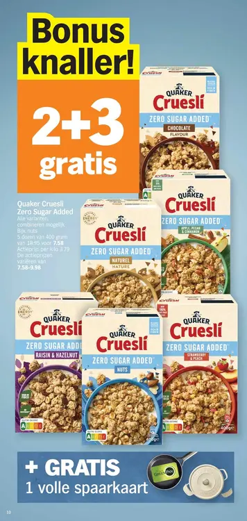 Promotie: Quaker Cruesli Zero Sugar Added