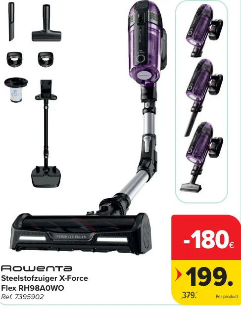 Promotie: Steelstofzuiger X-Force Flex RH98A0WO