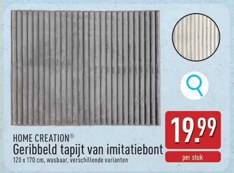Promotie: Geribbeld tapijt van imitatiebont