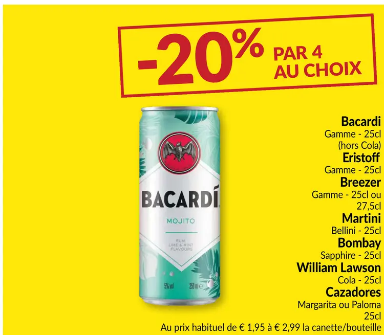 Offre: Gamme de canettes et bouteilles