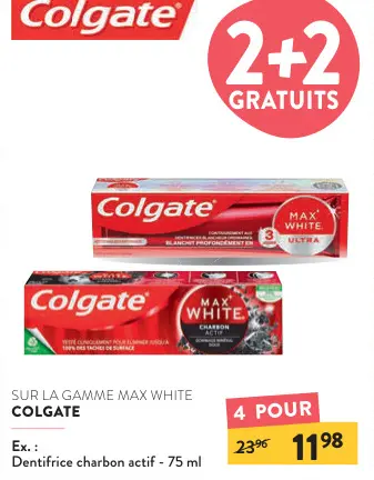 Offre: Dentifrice charbon actif