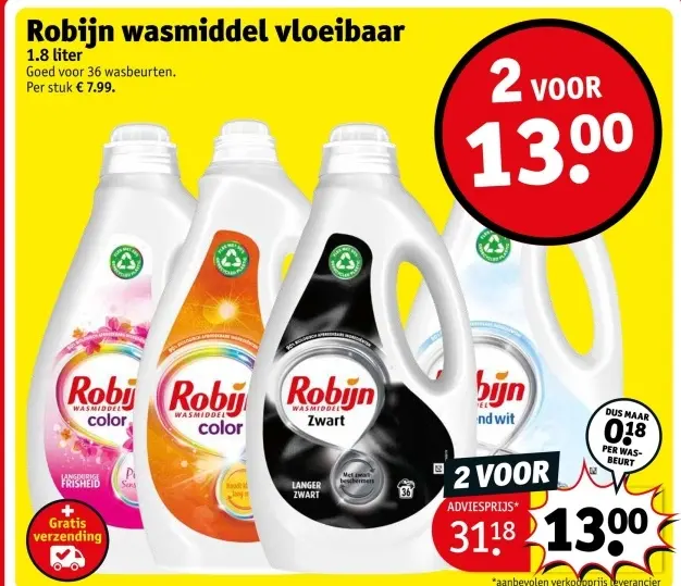 Aanbieding: Robijn wasmiddel vloeibaar