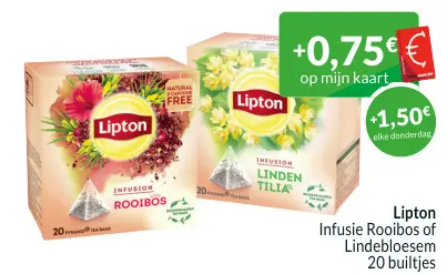 Promotie: Lipton Infusie Rooibos of Lindebloesem