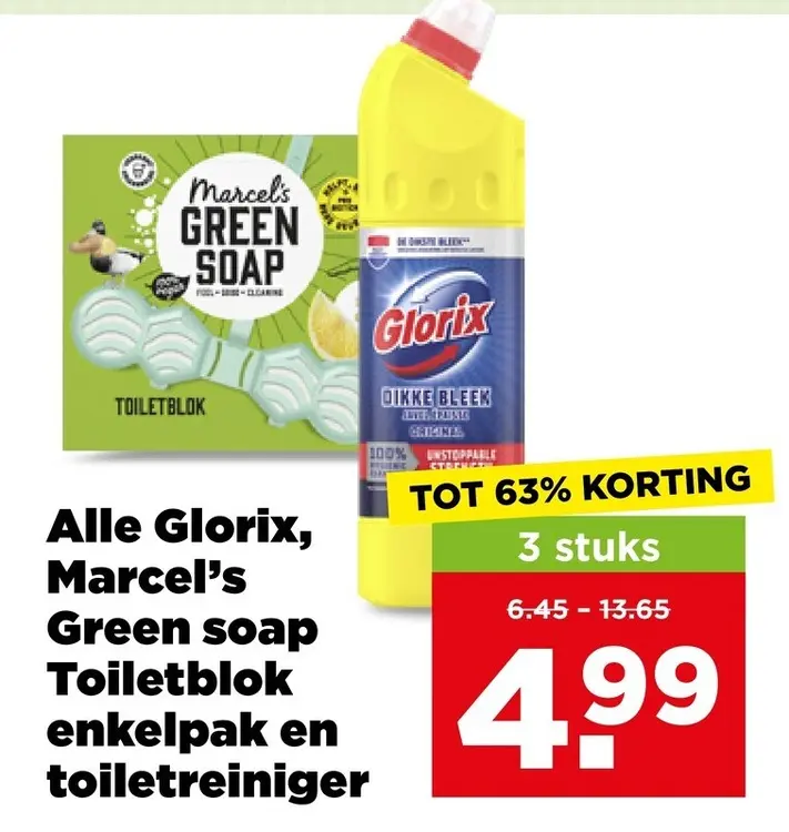Aanbieding: Alle Glorix, Marcel's Green soap Toiletblok enkelpak en toiletreiniger