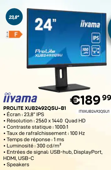 Offre: Prolite xub2492qsu-b1