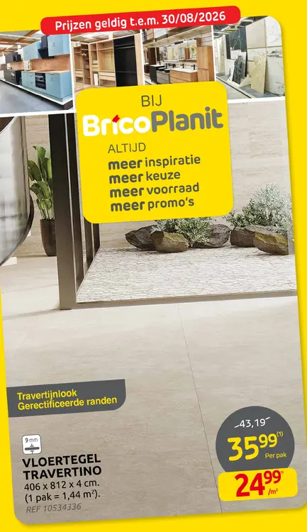 Promotie: Vloertegel travertino