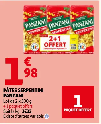 Promotie: Pâtes serpentini