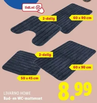 Aanbieding: LIVARNO HOME Bad- en WC-mattenset