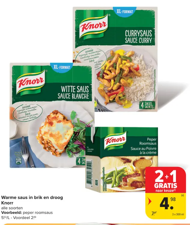 Promotie: Warme saus in brik en droog