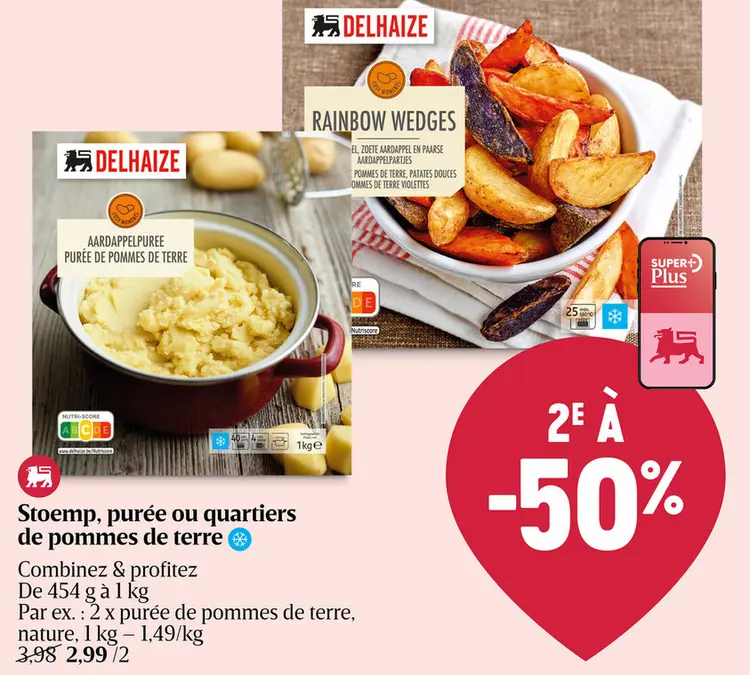 Offre: Stoemp, purée ou quartiers de pommes de terre