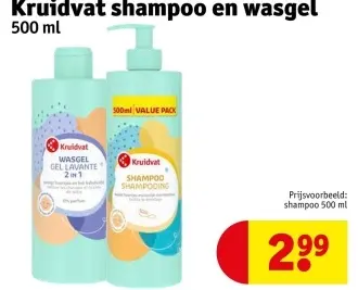 Aanbieding: Kruidvat shampoo en wasgel