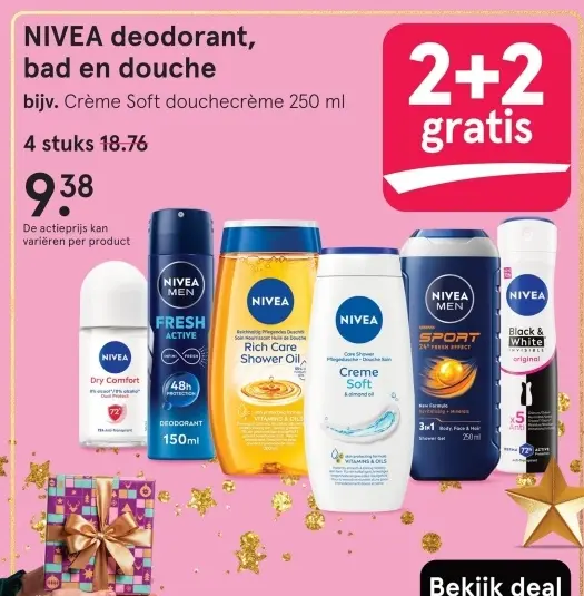 Aanbieding: NIVEA deodorant, bad en douche