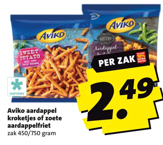 Aanbieding: Aviko aardappel kroketjes of zoete aardappelfriet