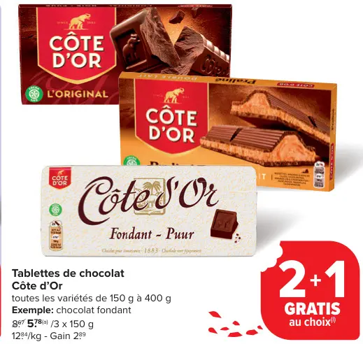Offre: Tablettes de chocolat