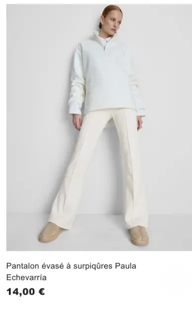 Offre: Pantalon évasé à surpiqûres
