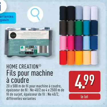 Offre: Fils pour machine à coudre