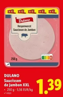 Offre: Saucisson de jambon XXL