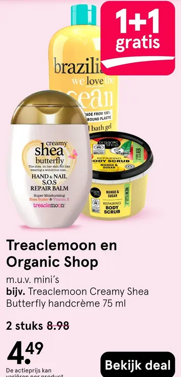 Aanbieding: Treaclemoon en Organic Shop
