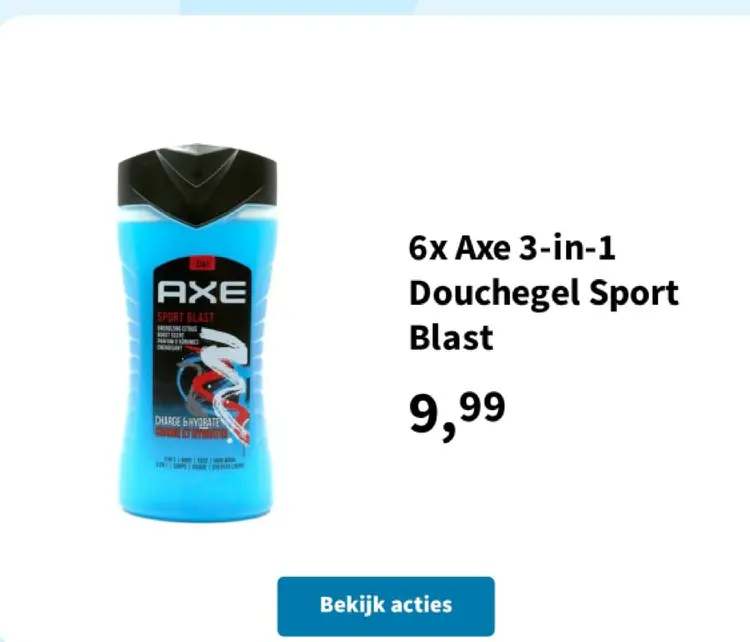 Promotie: Axe 3-in-1 Douchegel Sport Blast