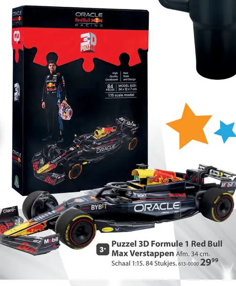 Aanbieding: Puzzel 3D Formule 1 Red Bull Max Verstappen 34 Cm