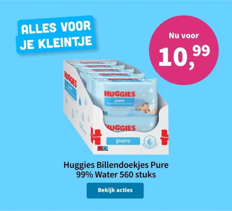 Aanbieding: Huggies Billendoekjes Pure