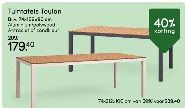 Aanbieding: Tuintafels Toulon